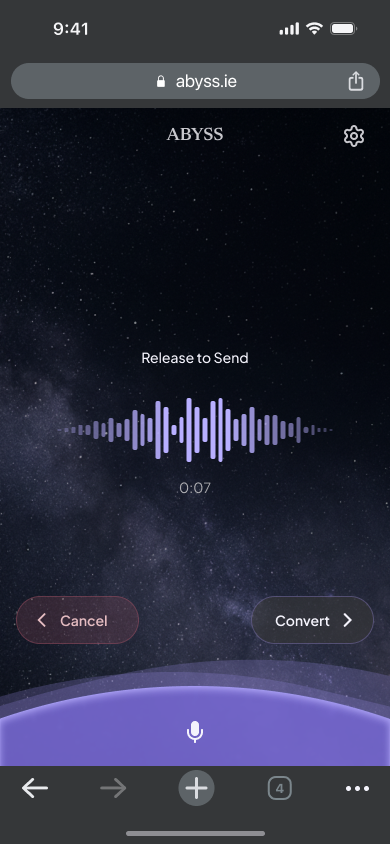 Recording a voice thought, ready to release